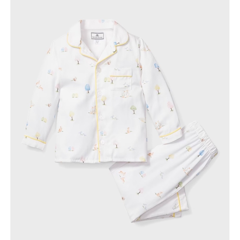 Petite Plume Kids Easter Gardens Pajama Set White Yellow SPJES103 Size 3 NEW